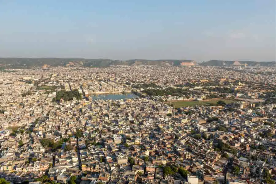 Aerial Photography Of Jaipur City Skyline